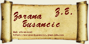 Zorana Busančić vizit kartica